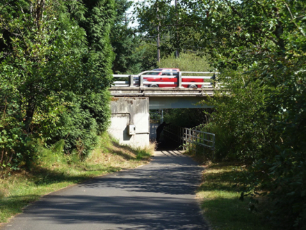 The trail also passes below the two busiest roads The trail also passes below the two busiest roads